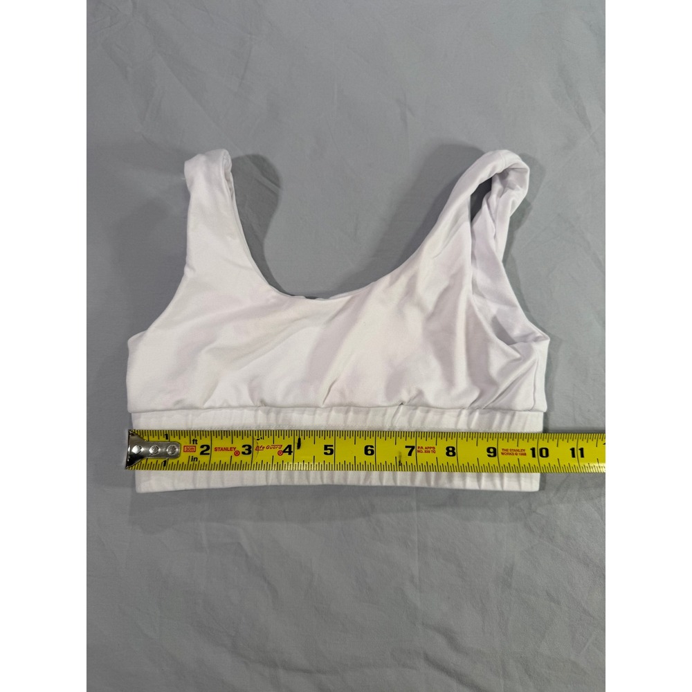 Five the Label Youth Large White Scoop Neck Elastic Band Sports Bra Soft Comfy - Picture 5 of 7